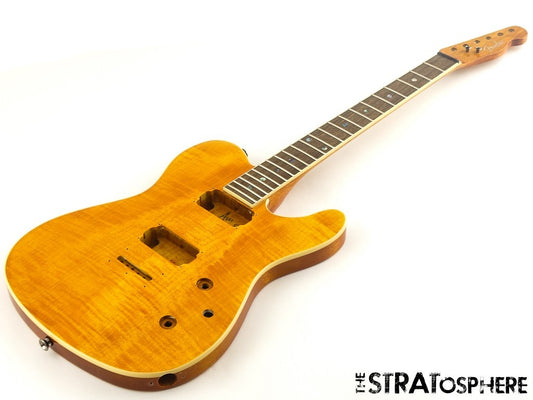 Fender Flame Maple Top Telecaster Tele BODY & NECK, FMT Set Neck, Amber