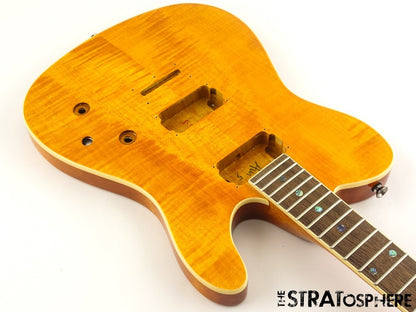 Fender Flame Maple Top Telecaster Tele BODY & NECK, FMT Set Neck, Amber