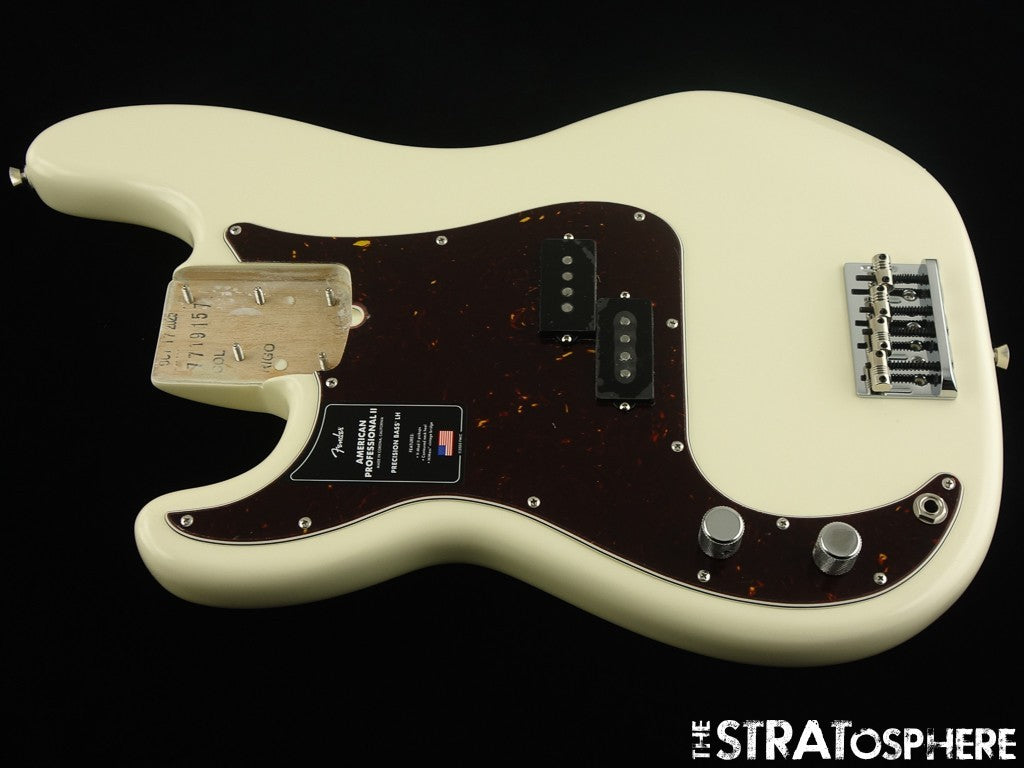 LEFTY Fender American Professional II Precision Bass LOADED BODY Olympic White