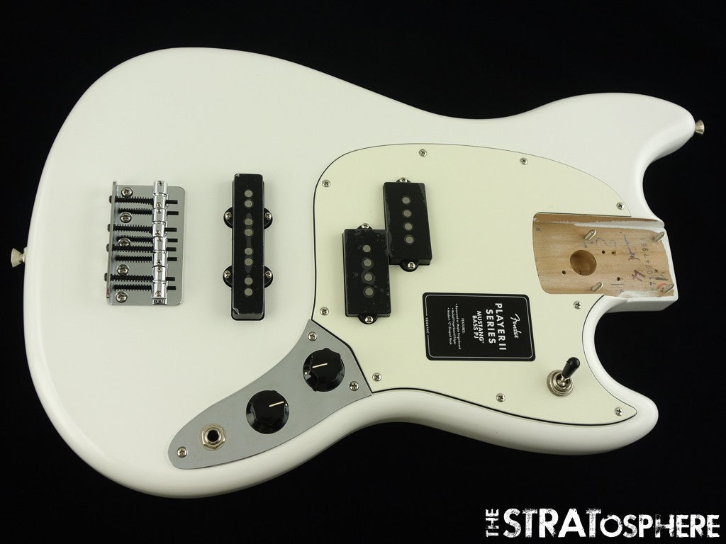 Fender Player II Mustang Bass PJ LOADED BODY, Precision J Offset Polar White.