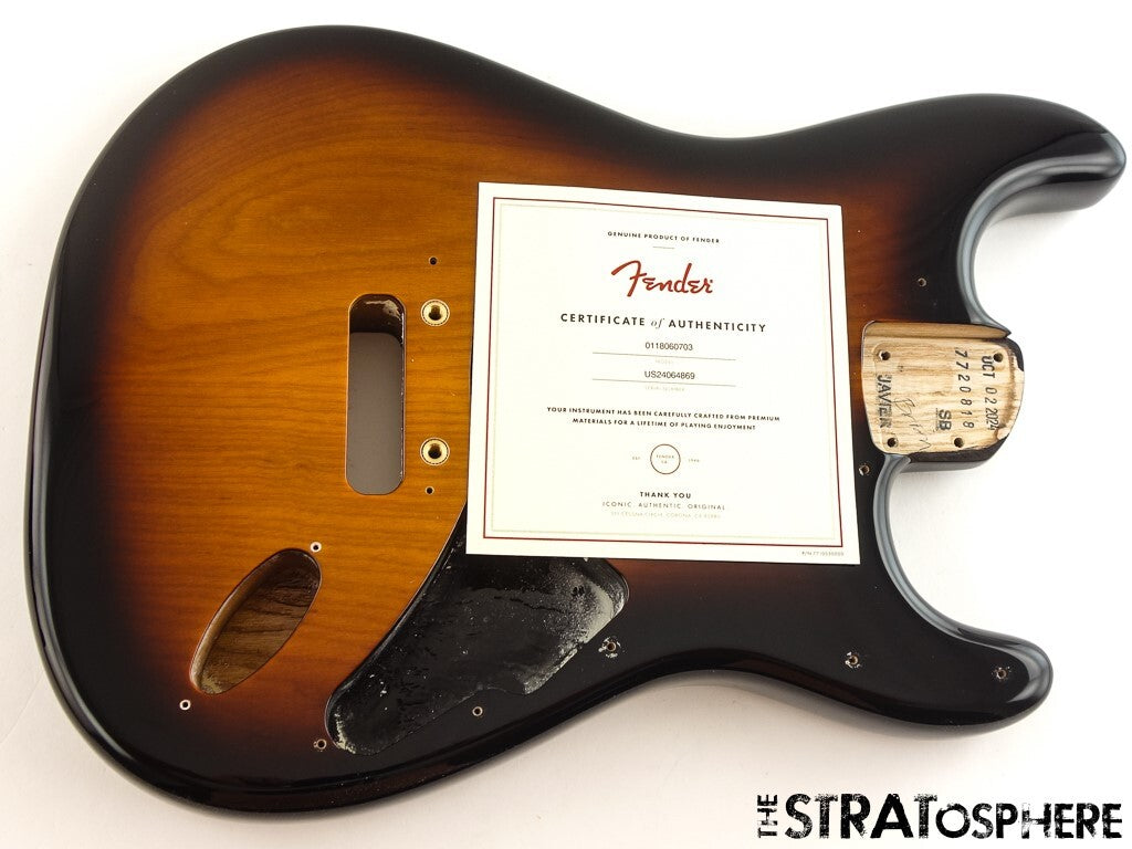 Fender American Ultra Luxe Stratocaster Strat BODY, USA 2TS Burst Ash