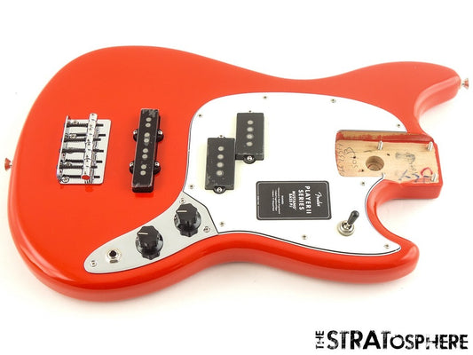 Fender Player II Mustang Bass PJ LOADED BODY, Precision J Offset Coral Red