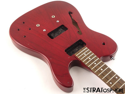 Fender JA-90 Jim Adkins Thinline Tele BODY + NECK Telecaster CRT Crimson Red Ash