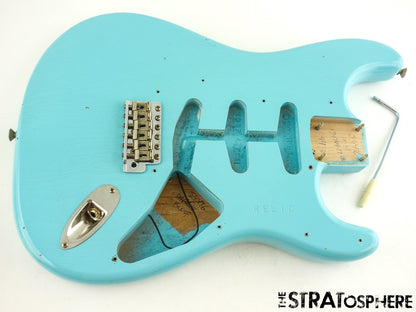 Fender USA Custom Shop 59 Relic Stratocaster BODY + HARDWARE Strat Daphne Blue.