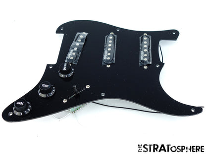 *NEW Wilkinson WOVS LOADED PICKGUARD for Fender Strat Parts Black 1 Ply 8 Hole