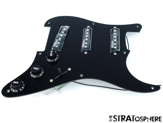 *NEW Wilkinson WOVS LOADED PICKGUARD for Fender Strat Parts Black 1 Ply 8 Hole