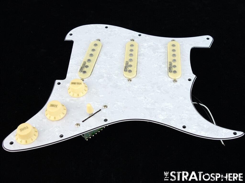*NEW Wilkinson WOVS LOADED PICKGUARD for Fender Strat White Pearloid 11 Hole