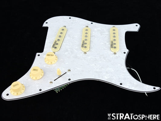 *NEW Wilkinson WOVS LOADED PICKGUARD for Fender Strat White Pearloid 11 Hole