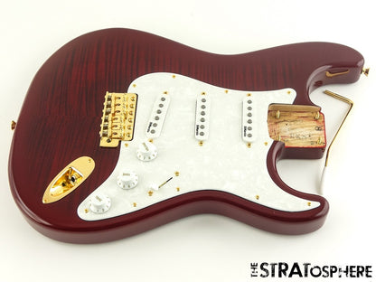 Fender Richie Kotzen Strat LOADED BODY Ash Flame Maple Top Transparent Red Burst