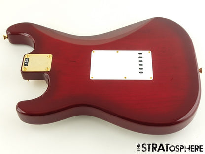 Fender Richie Kotzen Strat LOADED BODY Ash Flame Maple Top Transparent Red Burst