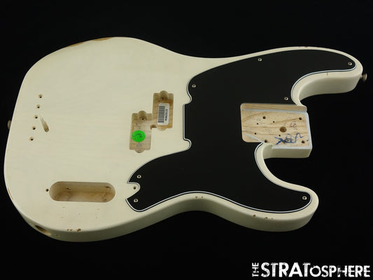 Fender Mike Dirnt Road Worn P Bass BODY + PICKGUARD Precision NITRO White Blonde