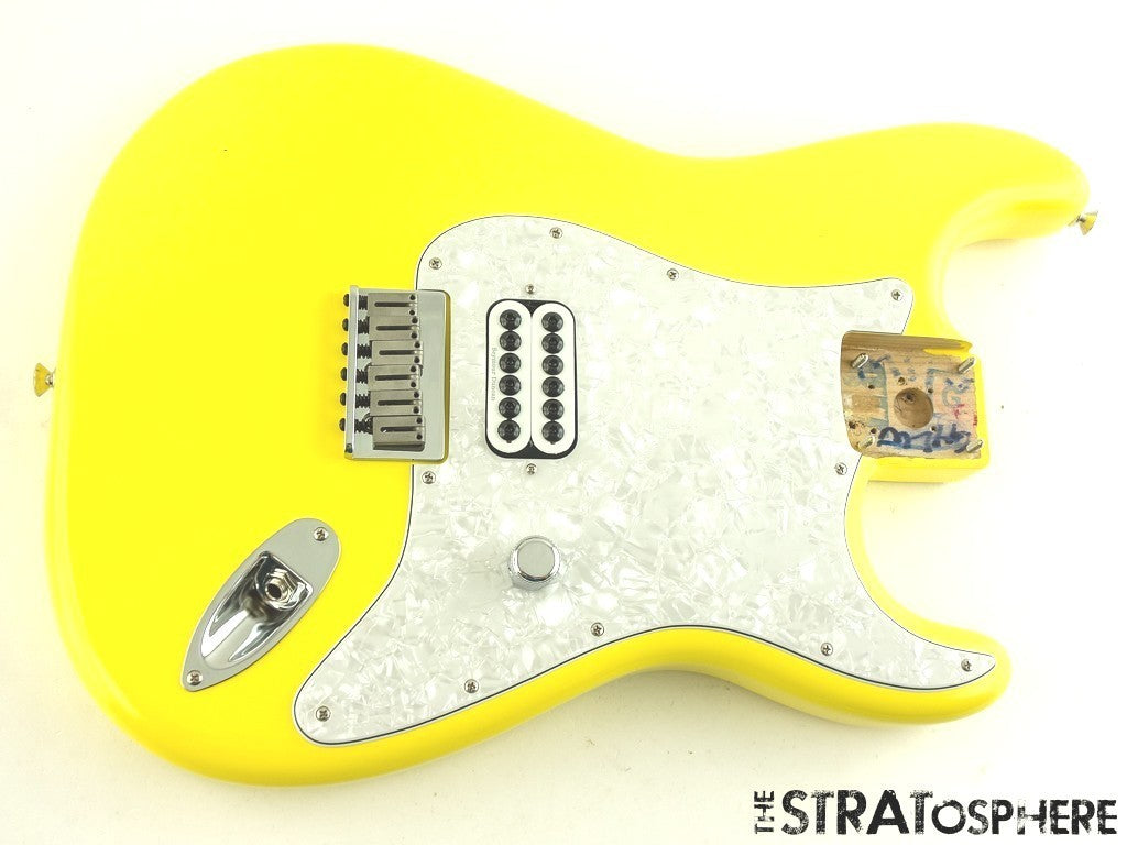 Fender Tom Delonge Stratocaster Strat LOADED BODY, Duncan Graffiti Yellow.