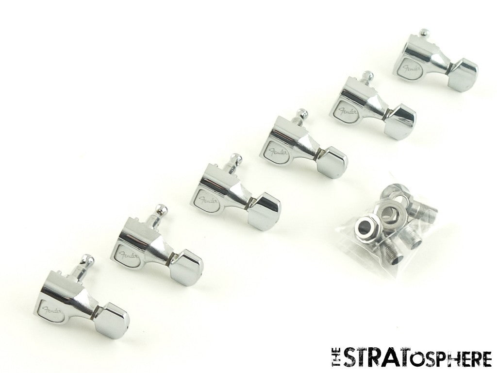 USED Fender XGE-1 Strat Tele TUNERS Tuning Pegs Guitar Parts Chrome