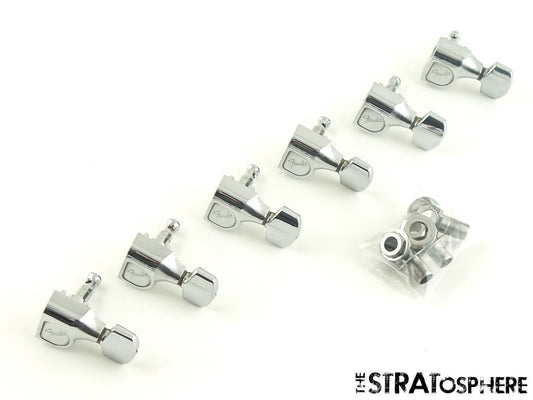 USED Fender XGE-1 Strat Tele TUNERS Tuning Pegs Guitar Parts Chrome