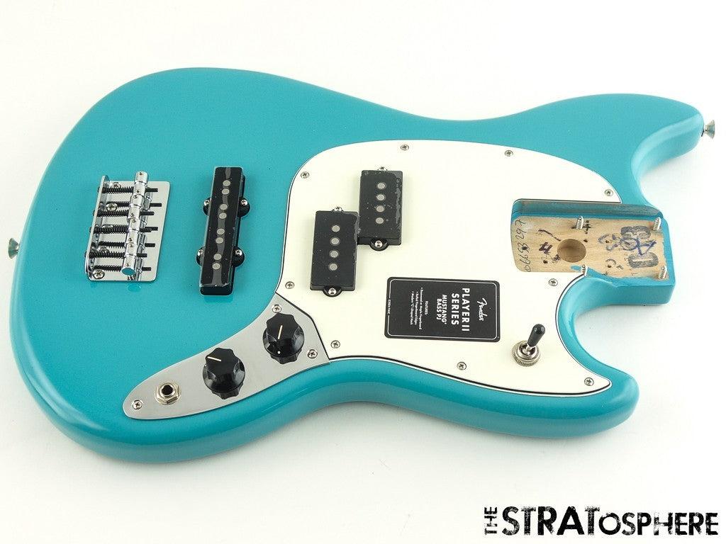 Fender Player II Mustang Bass PJ LOADED BODY, Precision J Offset Aquatone Blue