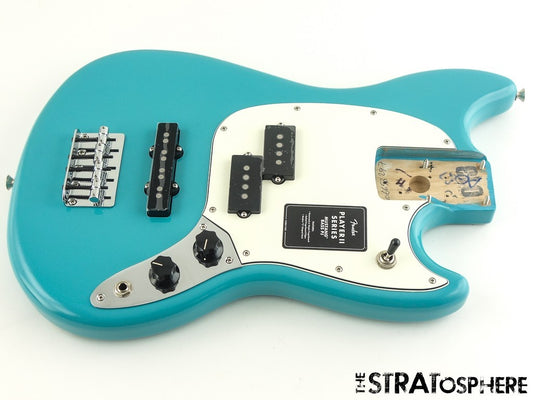 Fender Player II Mustang Bass PJ LOADED BODY, Precision J Offset Aquatone Blue