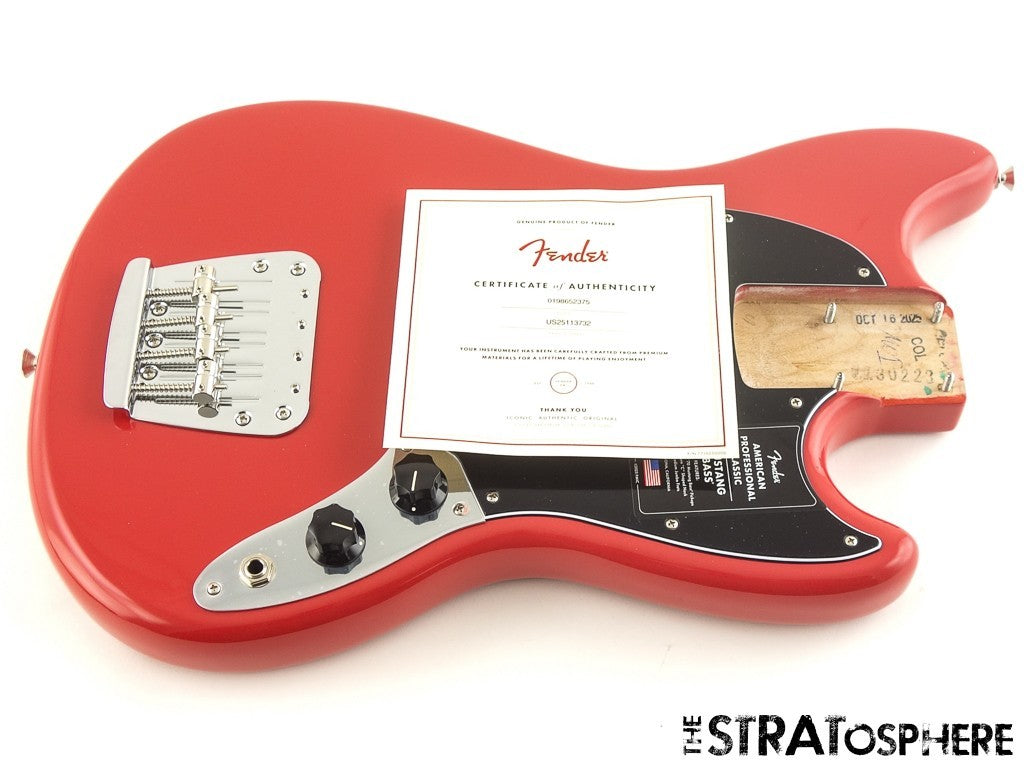 Fender American Professional Classic Mustang Bass LOADED BODY Faded Dakota Red