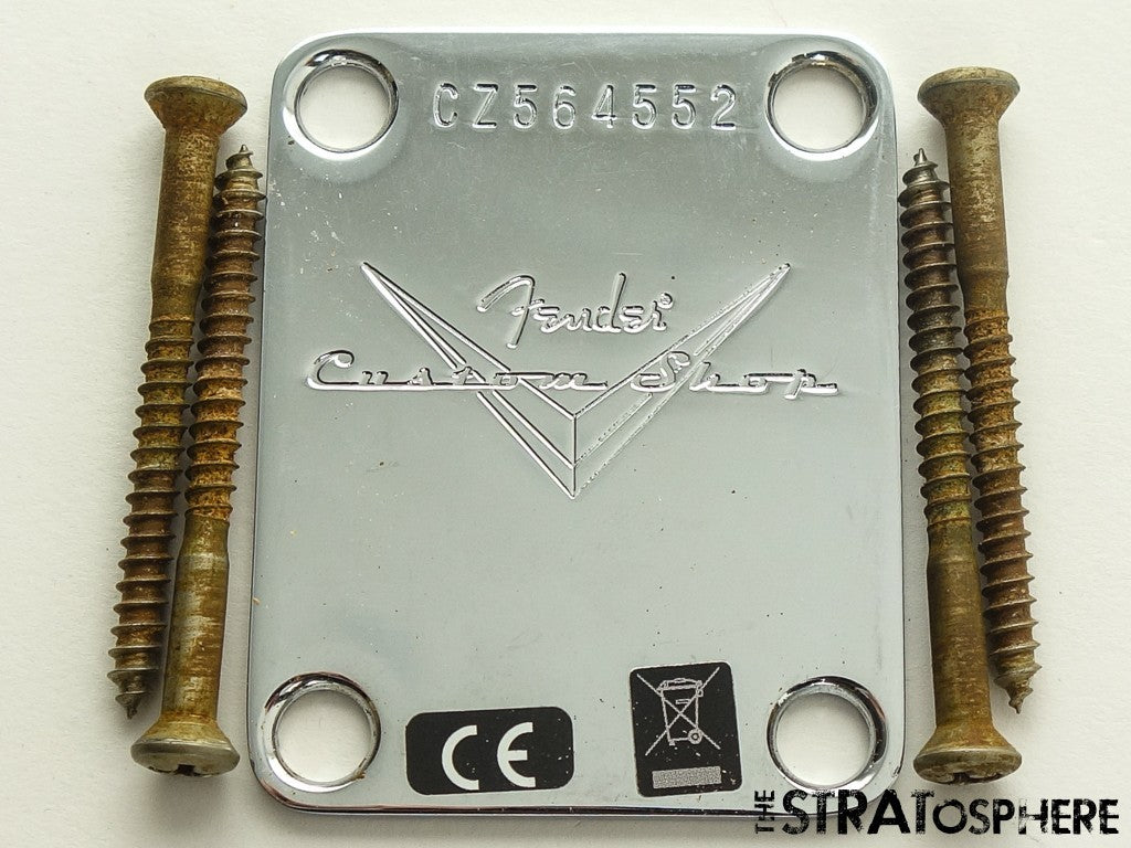 USED Fender Custom Shop Logo 1957 Relic Stratocaster NECK PLATE Strat.