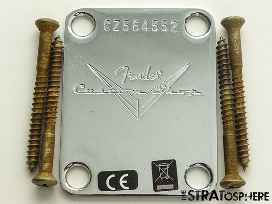 USED Fender Custom Shop Logo 1957 Relic Stratocaster NECK PLATE Strat.