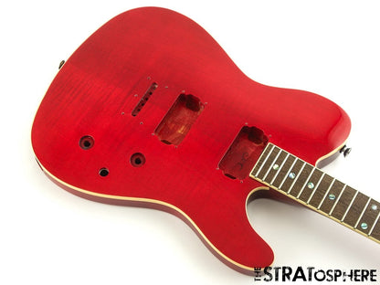 Fender Flame Maple Top Telecaster Tele BODY + NECK FMT Set Neck Crimson Red