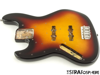 LEFTY Fender AV II American Vintage 1966 Jazz J BASS BODY + HARDWARE 3TS
