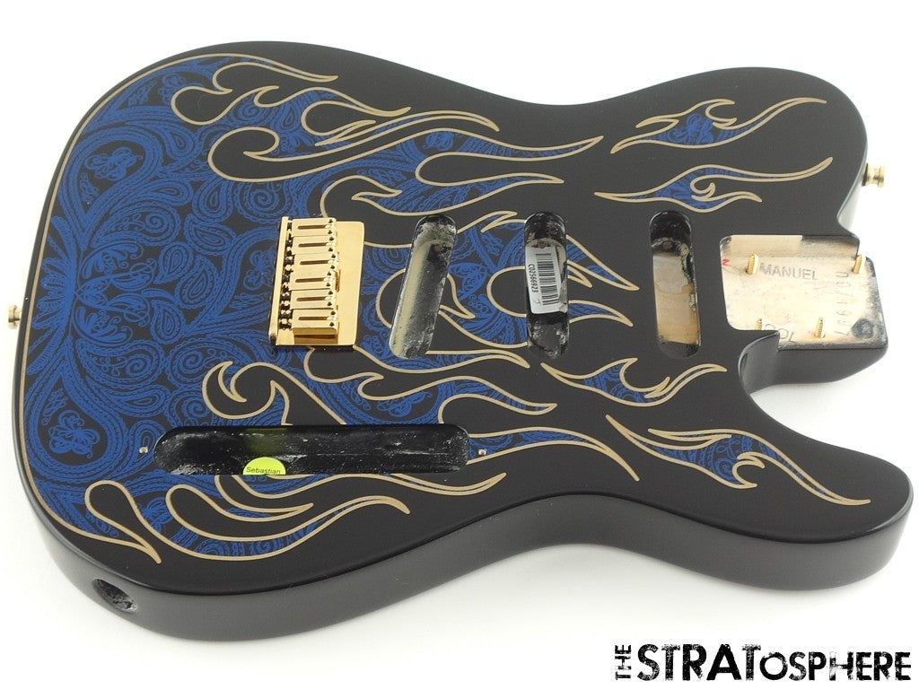 Fender James Burton Telecaster Tele BODY + HARDWARE Blue Paisley Flame $20 OFF