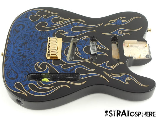 Fender James Burton Telecaster Tele BODY + HARDWARE Blue Paisley Flame $20 OFF