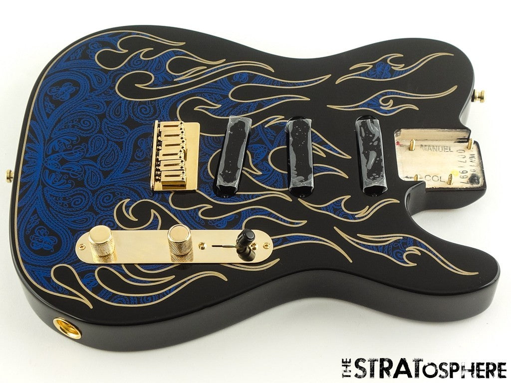 USA Fender James Burton Telecaster Tele, LOADED BODY, Gold Hardware Blue Paisley