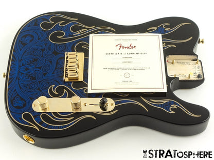 USA Fender James Burton Telecaster Tele, LOADED BODY, Gold Hardware Blue Paisley