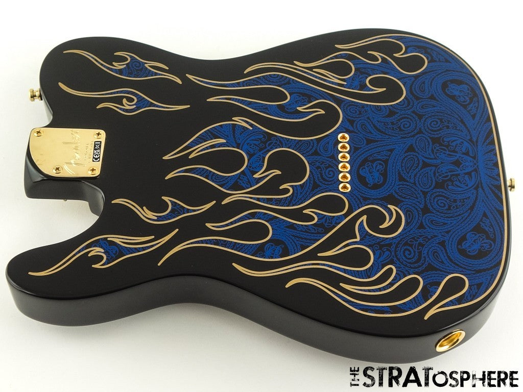 USA Fender James Burton Telecaster Tele, LOADED BODY, Gold Hardware Blue Paisley