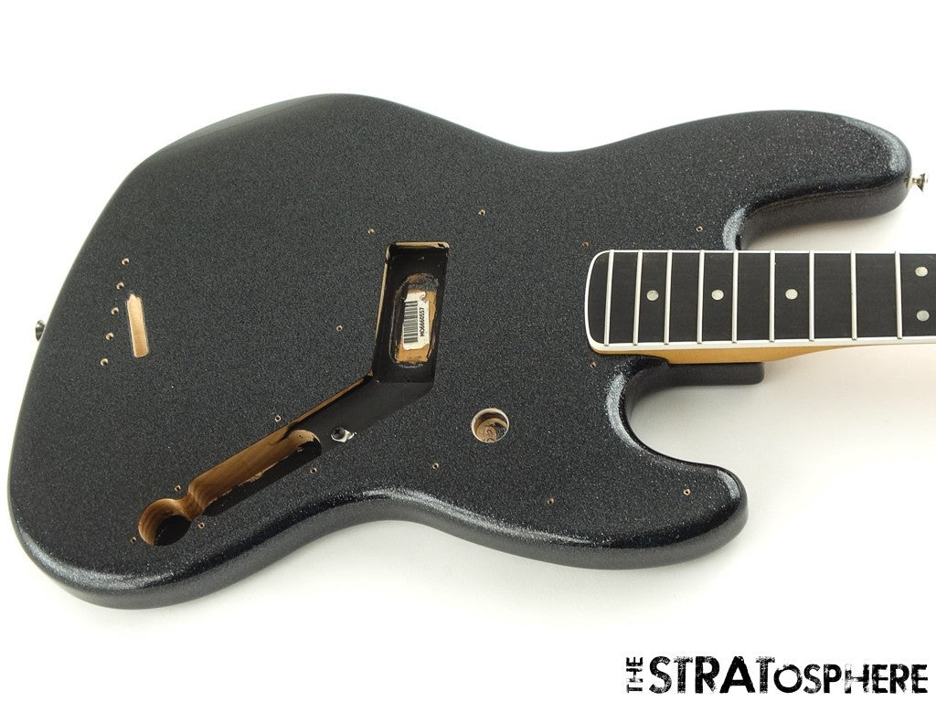 Fender Ltd. Gold Foil Jazz J Bass BODY + NECK Alder Ebony Black Sparkle