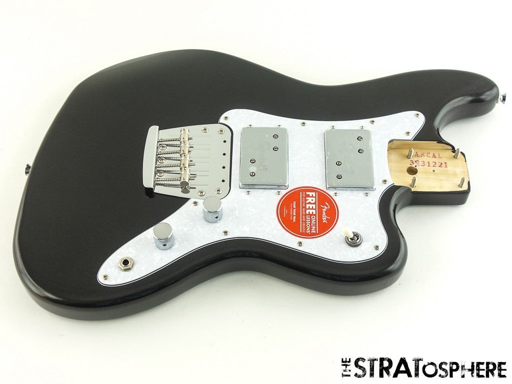 Fender Squier Paranormal Rascal Bass HH LOADED BODY Guitar Metallic Black.