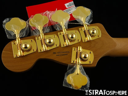 Fender MonoNeon Jazz J BASS V 5 String NECK + 5 GOLD TUNERS Roasted Maple
