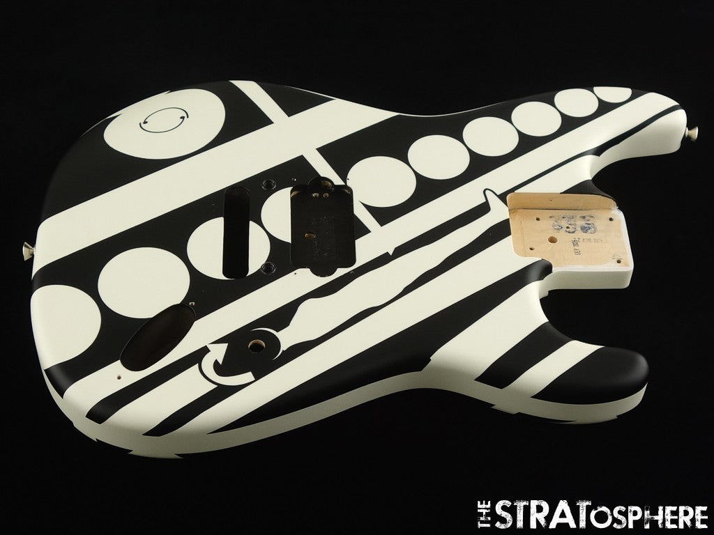 EVH Striped Circles BODY Guitar Floyd Rose Route ''Crop CIrcles'' Black + White