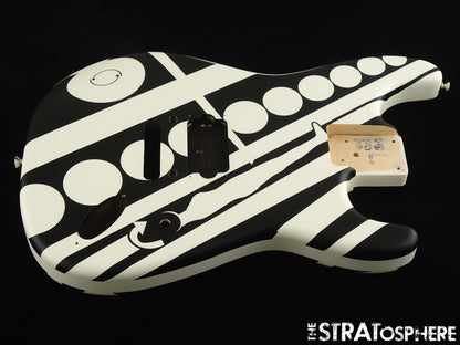 EVH Striped Circles BODY Guitar Floyd Rose Route ''Crop CIrcles'' Black + White