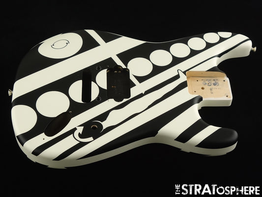 EVH Striped Circles BODY Guitar Floyd Rose Route ''Crop CIrcles'' Black + White