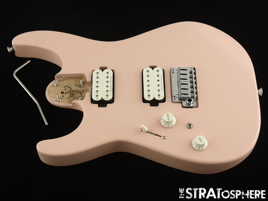 LEFTY Charvel DK24 HH Pro Mod Dinky LOADED BODY Gotoh 510 Satin Shell Pink