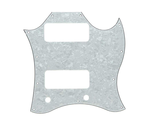 * NEW White Pearloid PICKGUARD for USA Gibson SG *Special* P-90s 3 Ply 11 Hole