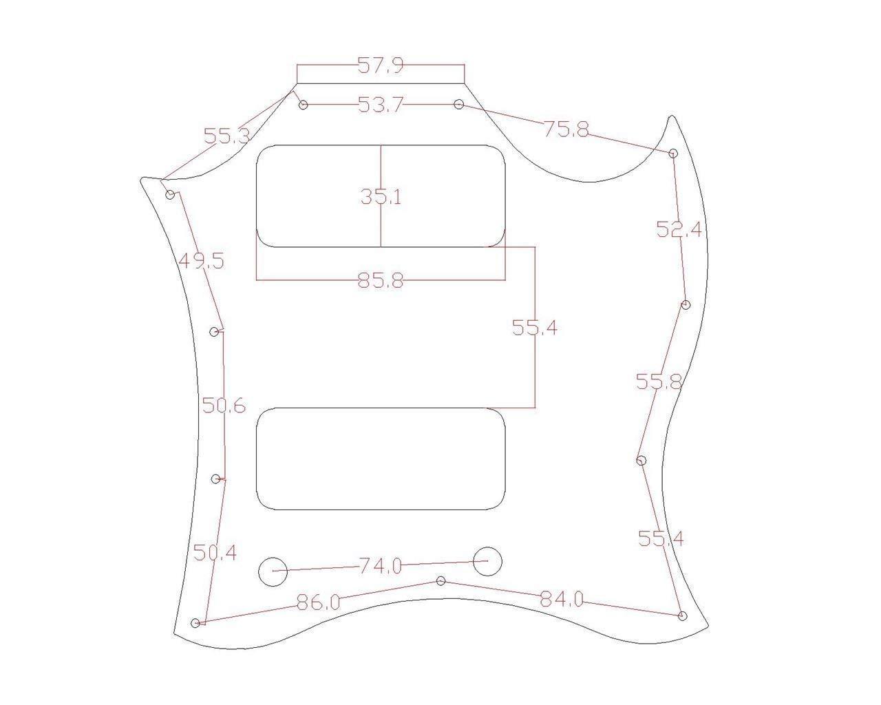 * NEW Black Pearloid PICKGUARD for USA Gibson SG *Special* P-90s 3 Ply 11 Hole