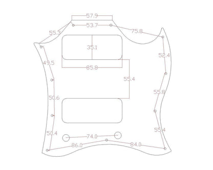 * NEW Black Pearloid PICKGUARD for USA Gibson SG *Special* P-90s 3 Ply 11 Hole