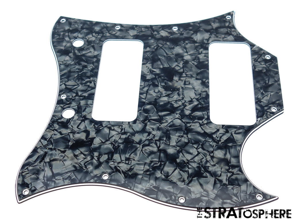 * NEW Black Pearloid PICKGUARD for USA Gibson SG *Special* P-90s 3 Ply 11 Hole
