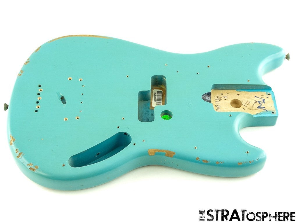Fender JMJ Road Worn Mustang Bass BODY Parts Nitro Daphne Blue