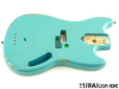 Fender JMJ Road Worn Mustang Bass BODY Parts Nitro Daphne Blue