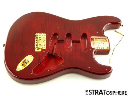 Fender Richie Kotzen Strat BODY + HARDWARE Ash Flame Maple Top Red Burst