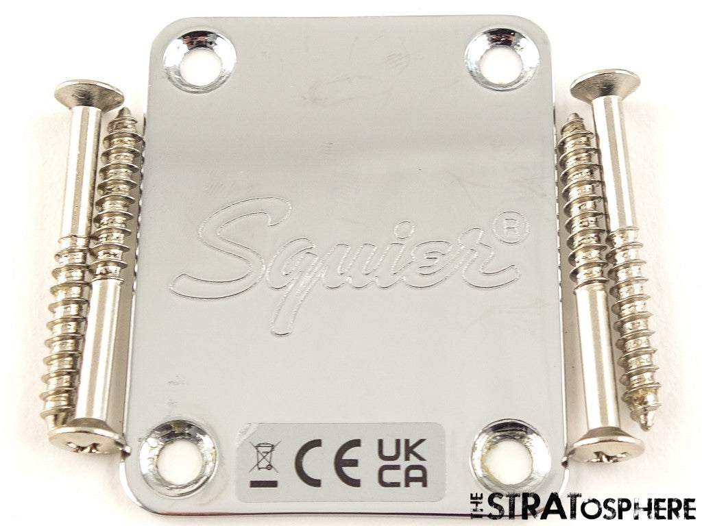 Fender Squier Affinity Series Jaguar Bass NECK PLATE Guitar, Chrome.