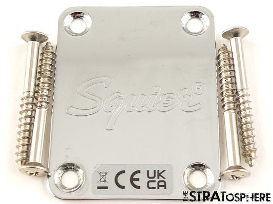 Fender Squier Affinity Series Jaguar Bass NECK PLATE Guitar, Chrome.