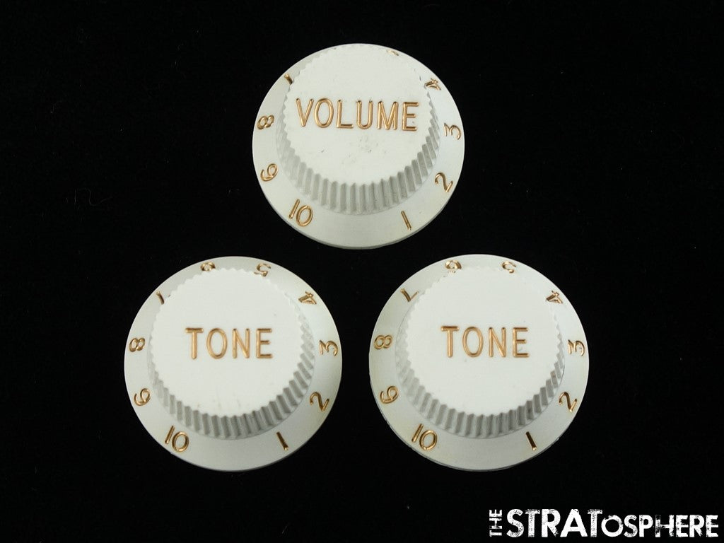 Fender Standard Stratocaster Strat GUITAR KNOBS 1 Volume 2 Tone.