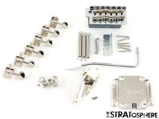 Fender Squier 60s Strat HARDWARE SET TREMOLO TUNERS Stratocaster, Guitar.
