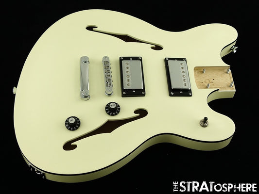 Fender Squier Affinity Starcaster Deluxe LOADED BODY Semi-Hollow Olympic White