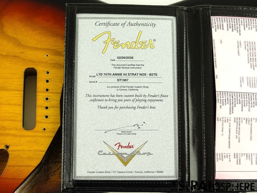 USA Fender Custom Shop 70th Annie 54 Strat NOS, NECK &nd TUNERS American Maple